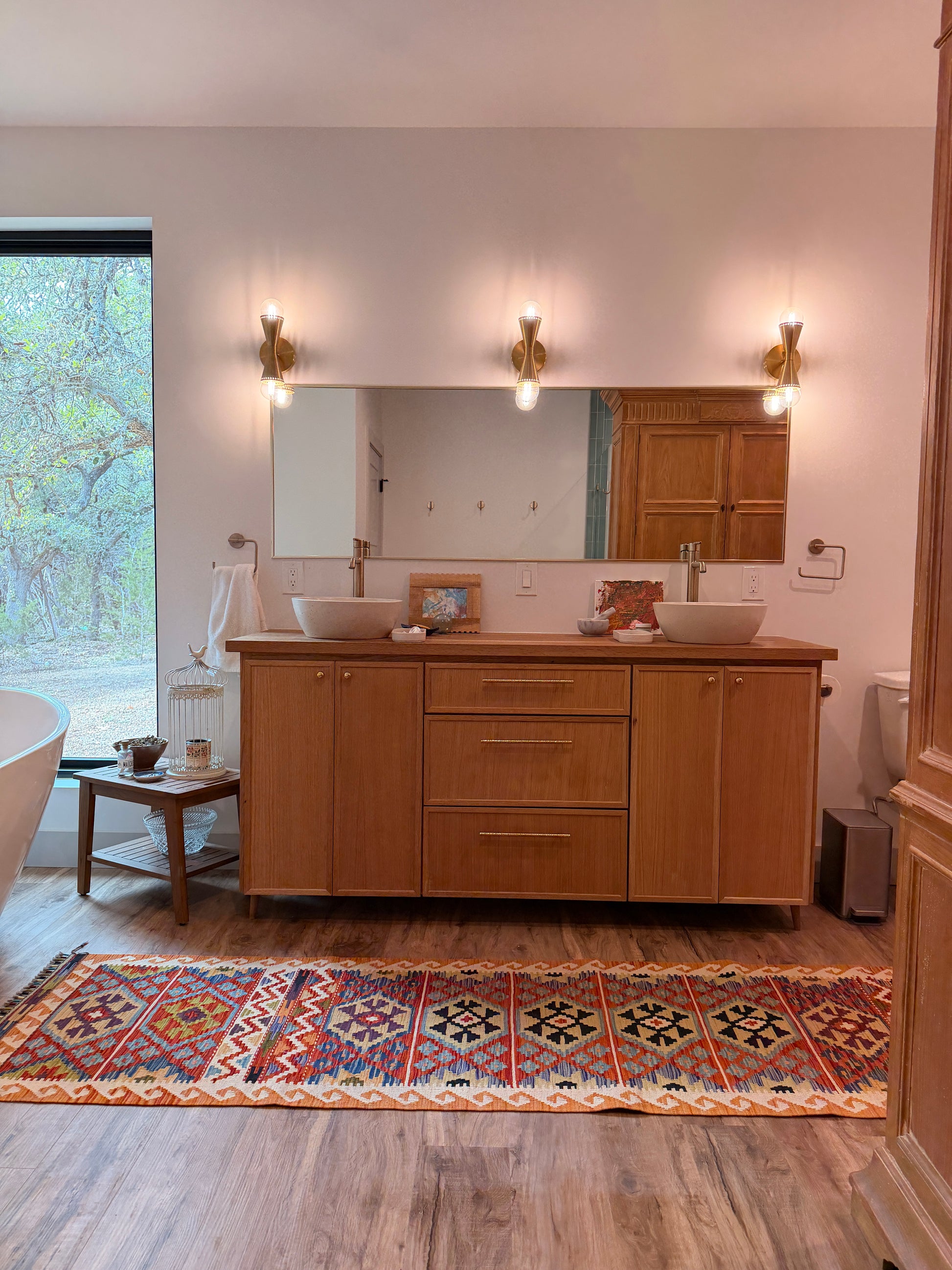 Loomvana handwoven turkish kilim runner santa-fe in size 10x2-5.